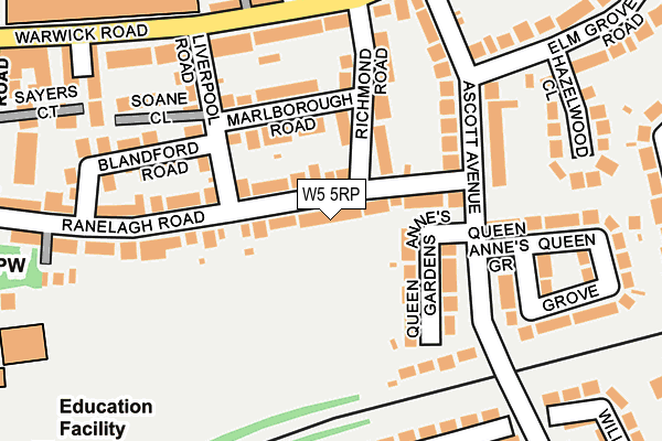 W5 5RP map - OS OpenMap – Local (Ordnance Survey)