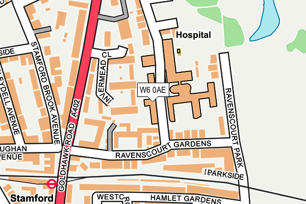 W6 0AE map - OS OpenMap – Local (Ordnance Survey)