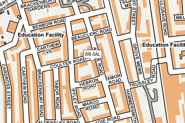 W6 0AL map - OS OpenMap – Local (Ordnance Survey)