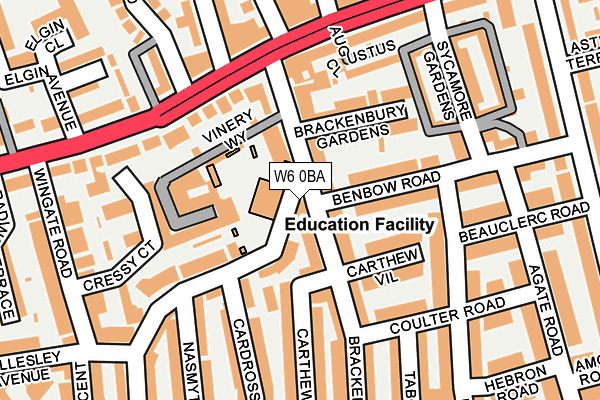 W6 0BA map - OS OpenMap – Local (Ordnance Survey)
