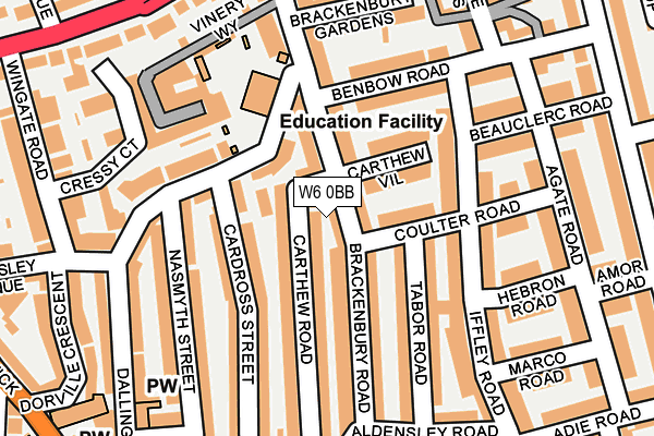 W6 0BB map - OS OpenMap – Local (Ordnance Survey)