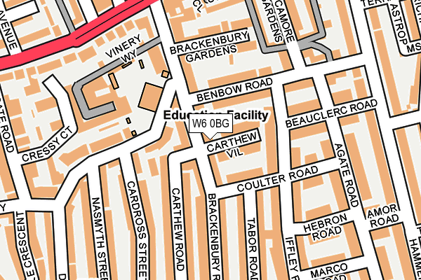 W6 0BG map - OS OpenMap – Local (Ordnance Survey)