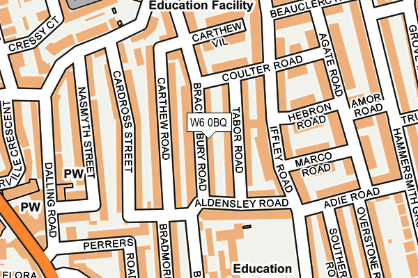 W6 0BQ map - OS OpenMap – Local (Ordnance Survey)