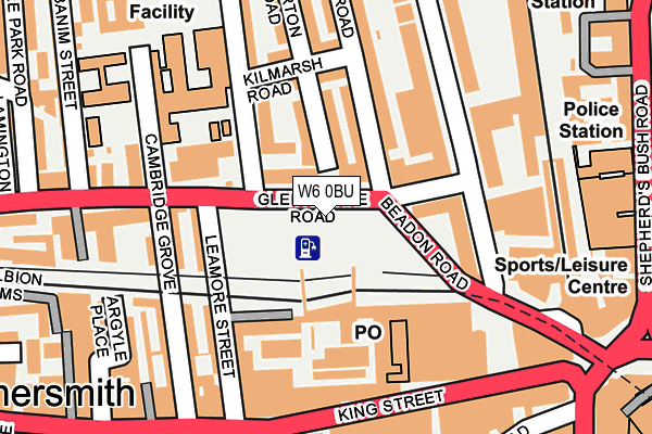 W6 0BU map - OS OpenMap – Local (Ordnance Survey)