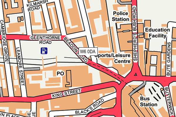 W6 0DA map - OS OpenMap – Local (Ordnance Survey)