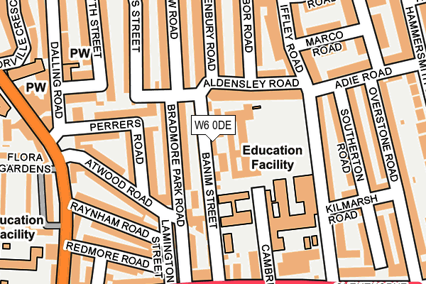 W6 0DE map - OS OpenMap – Local (Ordnance Survey)