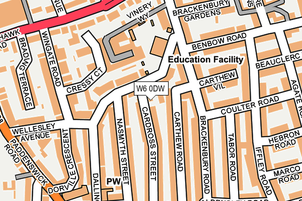 W6 0DW map - OS OpenMap – Local (Ordnance Survey)
