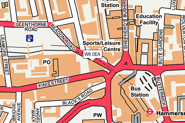 W6 0EA map - OS OpenMap – Local (Ordnance Survey)
