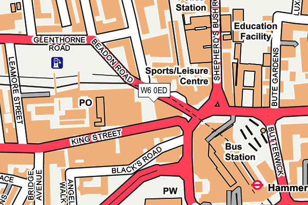 W6 0ED map - OS OpenMap – Local (Ordnance Survey)