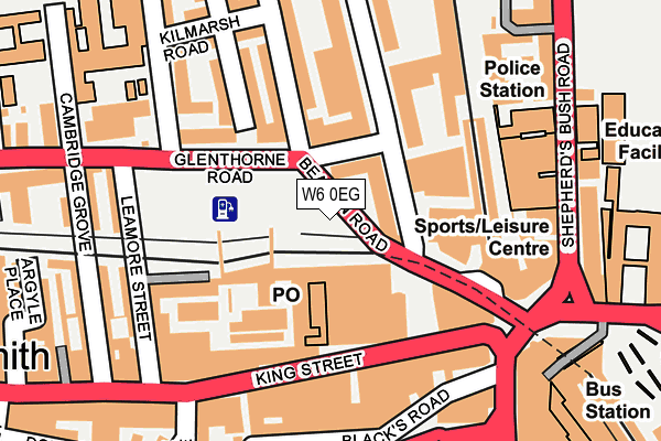 W6 0EG map - OS OpenMap – Local (Ordnance Survey)