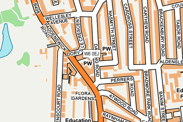 W6 0EJ map - OS OpenMap – Local (Ordnance Survey)