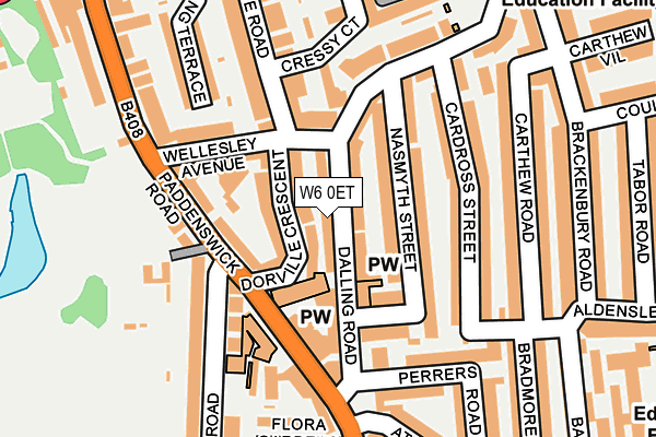 W6 0ET map - OS OpenMap – Local (Ordnance Survey)