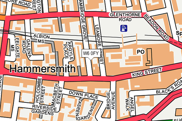 W6 0FY map - OS OpenMap – Local (Ordnance Survey)