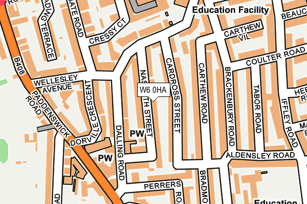 W6 0HA map - OS OpenMap – Local (Ordnance Survey)