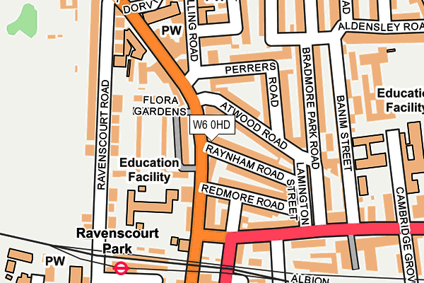 W6 0HD map - OS OpenMap – Local (Ordnance Survey)