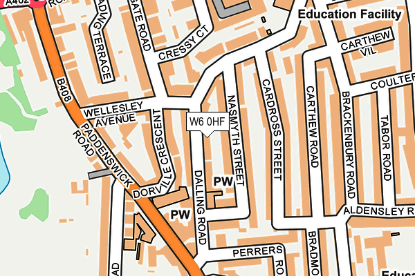 W6 0HF map - OS OpenMap – Local (Ordnance Survey)