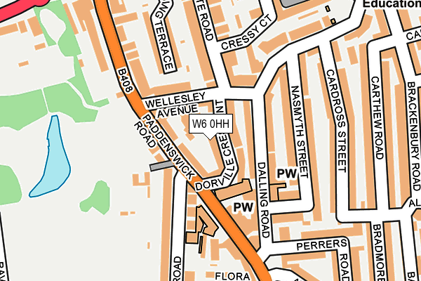 W6 0HH map - OS OpenMap – Local (Ordnance Survey)