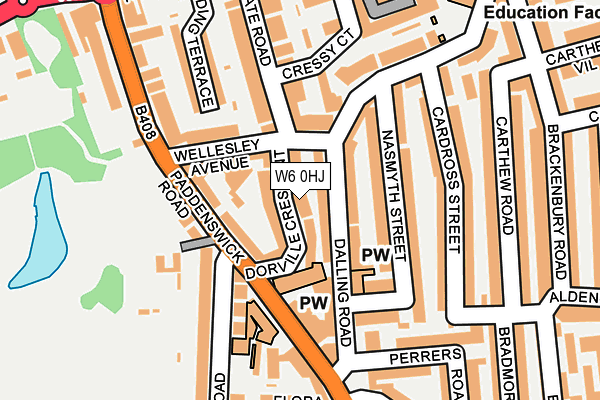 W6 0HJ map - OS OpenMap – Local (Ordnance Survey)