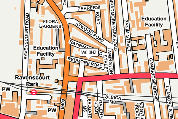 W6 0HZ map - OS OpenMap – Local (Ordnance Survey)