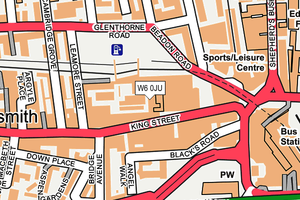 W6 0JU map - OS OpenMap – Local (Ordnance Survey)