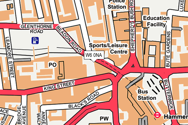 W6 0NA map - OS OpenMap – Local (Ordnance Survey)