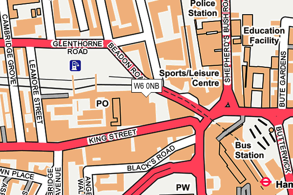 W6 0NB map - OS OpenMap – Local (Ordnance Survey)