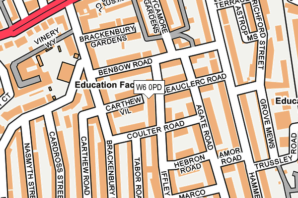 W6 0PD map - OS OpenMap – Local (Ordnance Survey)