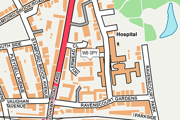 W6 0PY map - OS OpenMap – Local (Ordnance Survey)