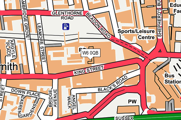 W6 0QB map - OS OpenMap – Local (Ordnance Survey)