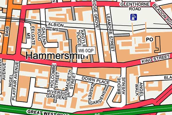 W6 0QP map - OS OpenMap – Local (Ordnance Survey)