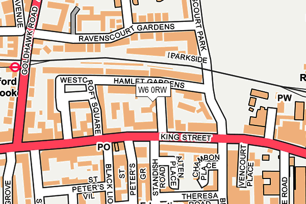 W6 0RW map - OS OpenMap – Local (Ordnance Survey)