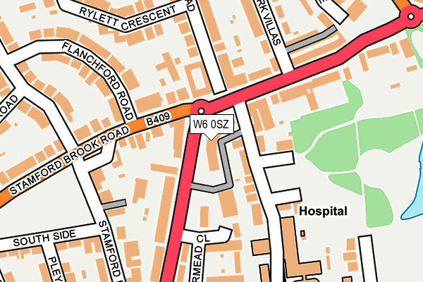 W6 0SZ map - OS OpenMap – Local (Ordnance Survey)