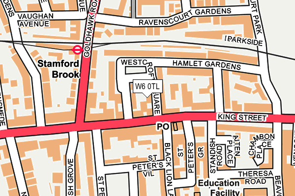 W6 0TL map - OS OpenMap – Local (Ordnance Survey)