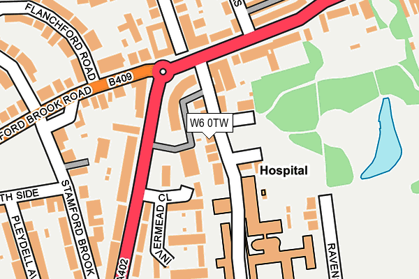 W6 0TW map - OS OpenMap – Local (Ordnance Survey)