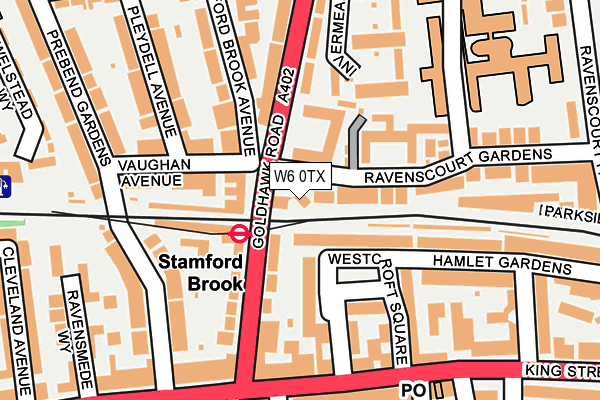 W6 0TX map - OS OpenMap – Local (Ordnance Survey)