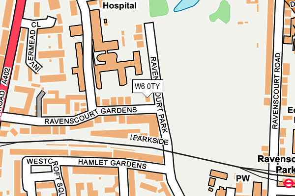 W6 0TY map - OS OpenMap – Local (Ordnance Survey)