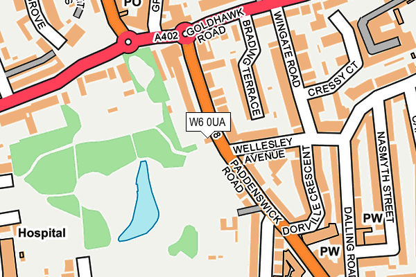 W6 0UA map - OS OpenMap – Local (Ordnance Survey)