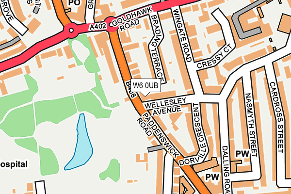 W6 0UB map - OS OpenMap – Local (Ordnance Survey)
