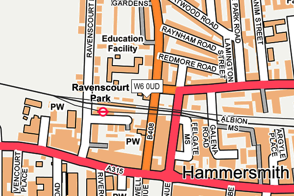 W6 0UD map - OS OpenMap – Local (Ordnance Survey)