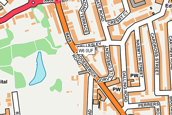 W6 0UF map - OS OpenMap – Local (Ordnance Survey)