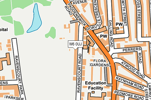 W6 0UJ map - OS OpenMap – Local (Ordnance Survey)