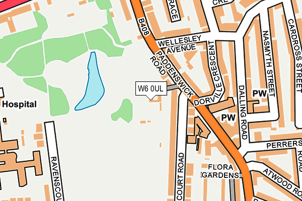 W6 0UL map - OS OpenMap – Local (Ordnance Survey)