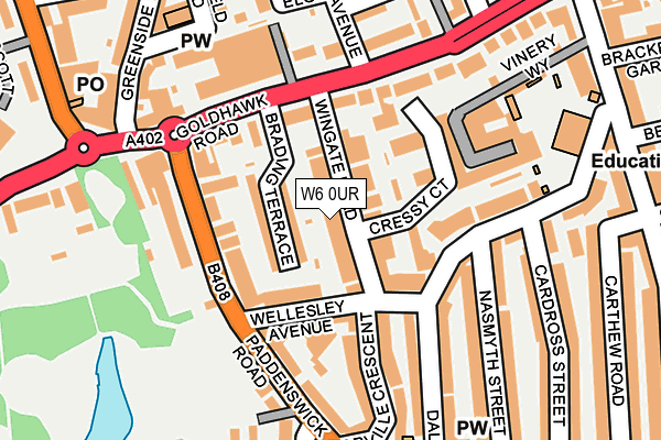 W6 0UR map - OS OpenMap – Local (Ordnance Survey)