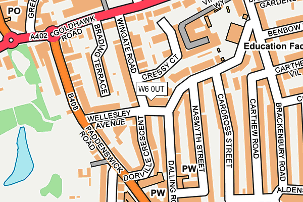 W6 0UT map - OS OpenMap – Local (Ordnance Survey)