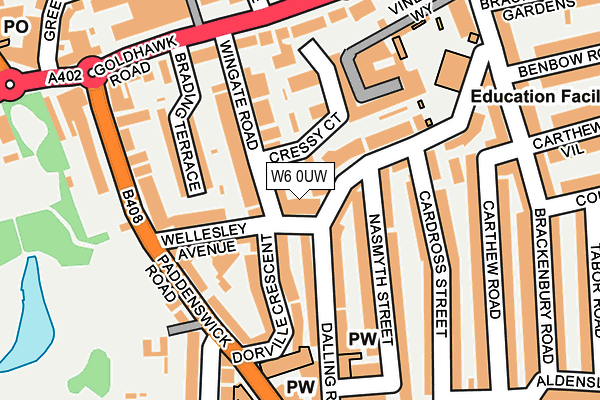 W6 0UW map - OS OpenMap – Local (Ordnance Survey)