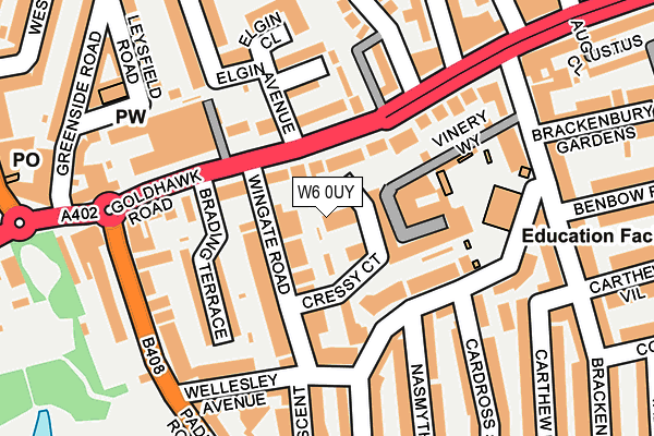 W6 0UY map - OS OpenMap – Local (Ordnance Survey)