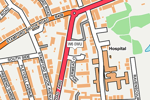 W6 0WU map - OS OpenMap – Local (Ordnance Survey)