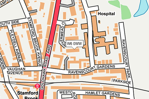 W6 0WW map - OS OpenMap – Local (Ordnance Survey)