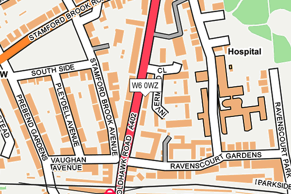 W6 0WZ map - OS OpenMap – Local (Ordnance Survey)
