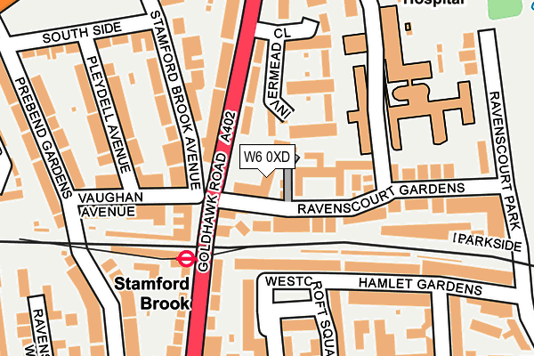 W6 0XD map - OS OpenMap – Local (Ordnance Survey)